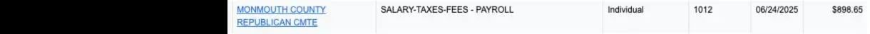 Figure 2. Monmouth County Republican Committee ELEC transaction, 6/24/25
